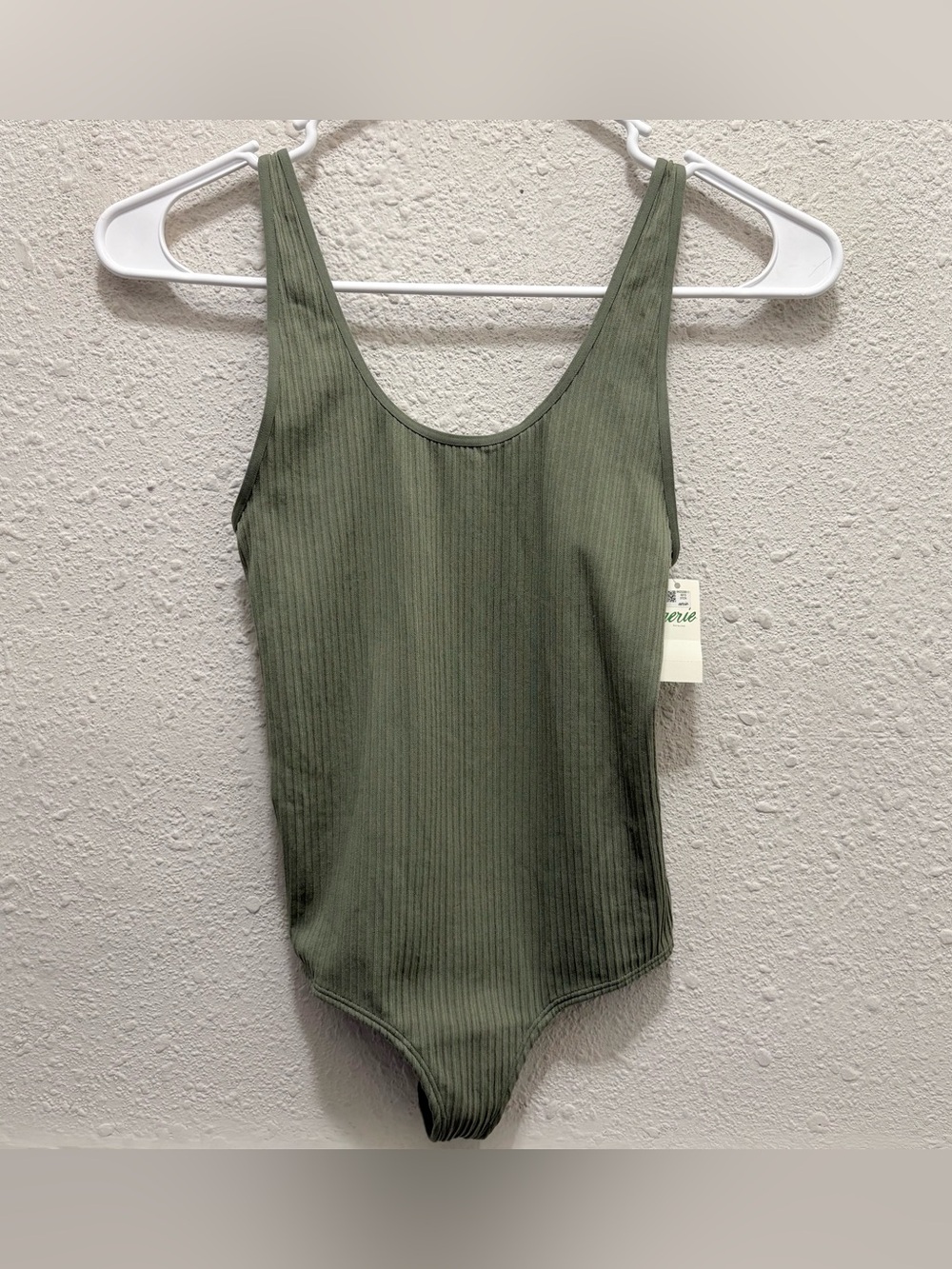 Aerie Green Ribbed Bodysuit NWT XS